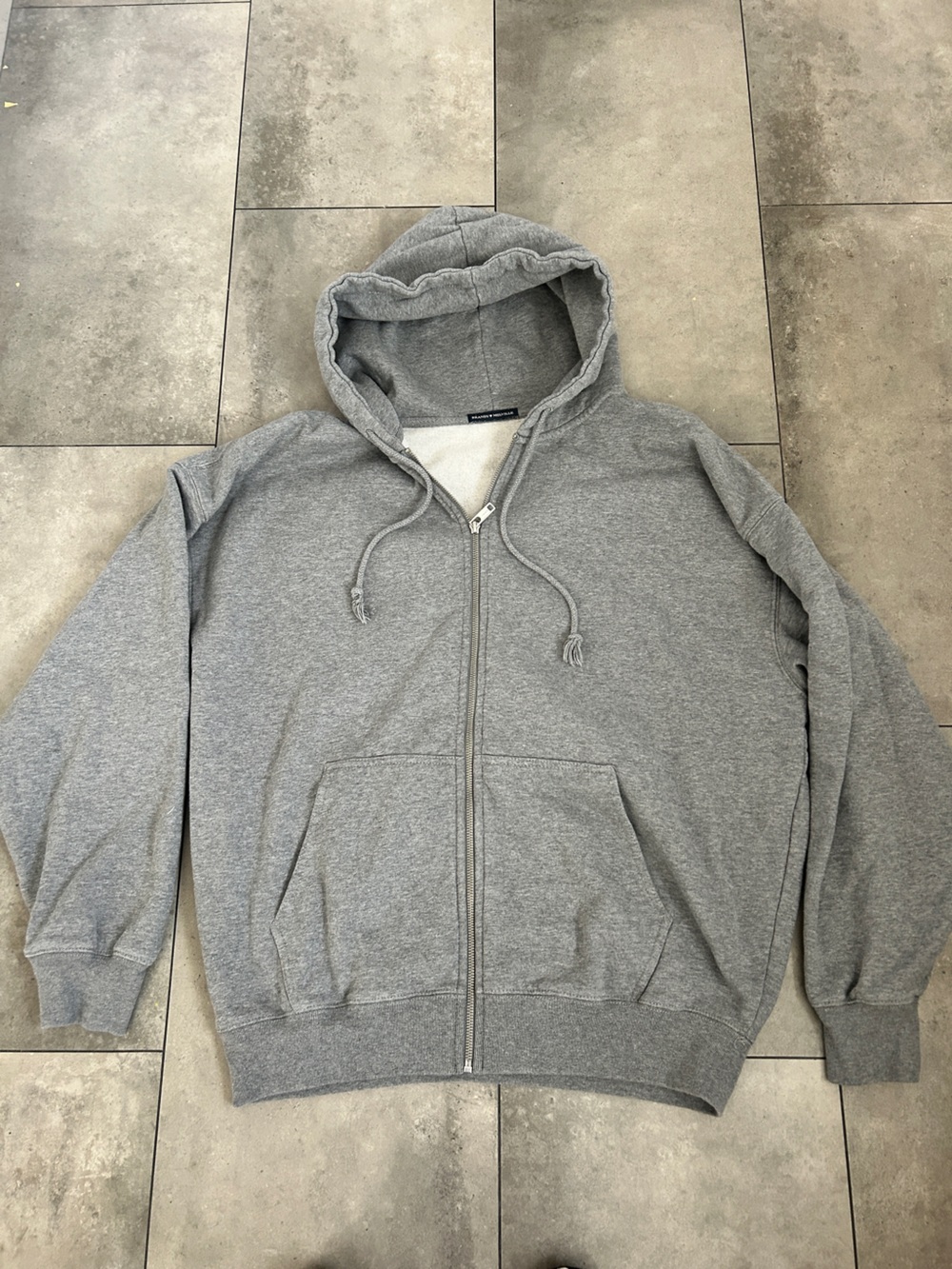 Brandy Melville gray neutral full zip Christy hoodie one size - Picture 2 of 6